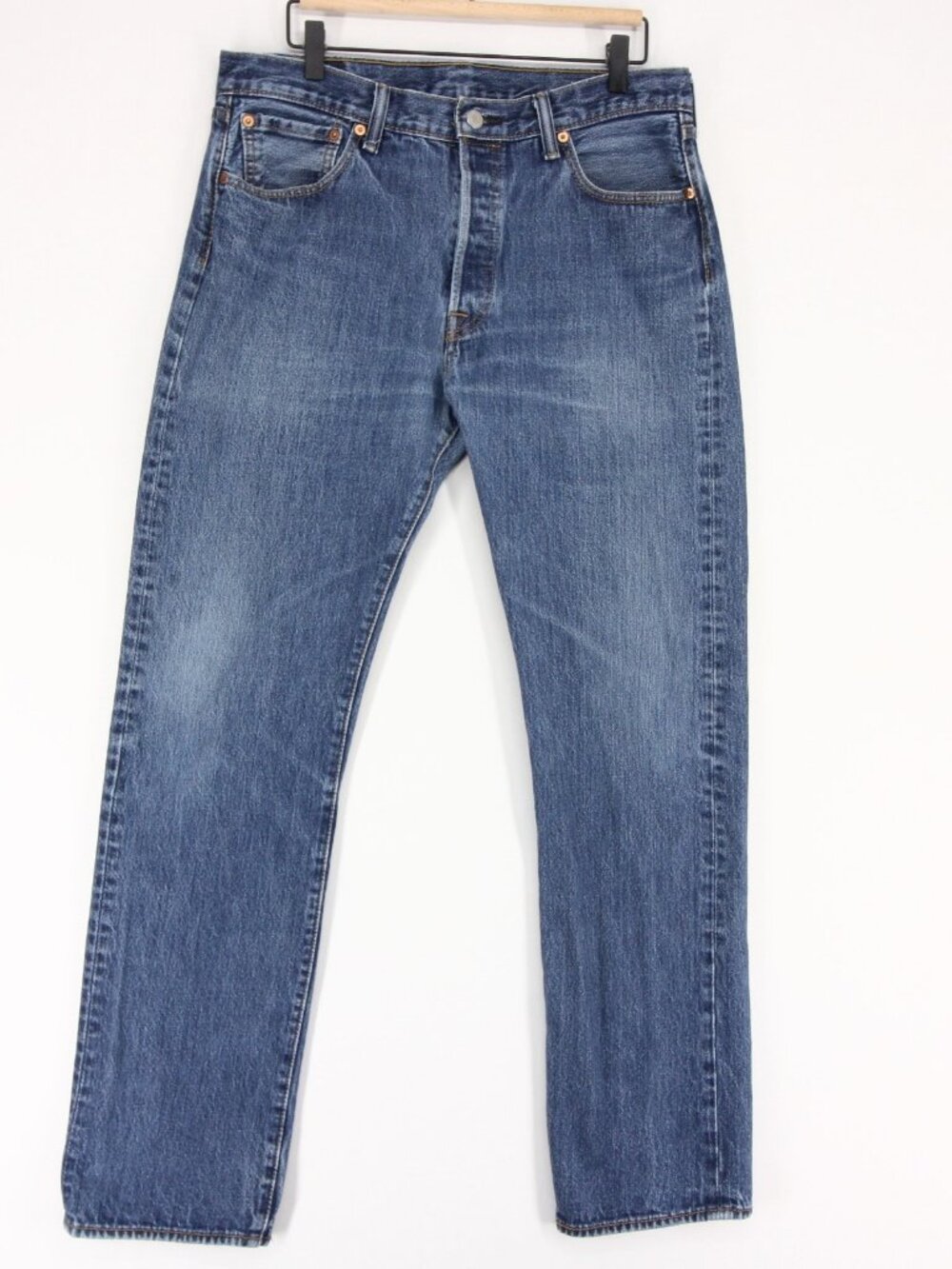 Levis 501 Jeans Mens 34x34 Blue Original Fit Straight Leg Button Fly Medium